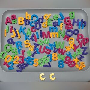 105 Colorful Alphabet and Number Magnets, Soft Puffy Foam Set (with two wooden)